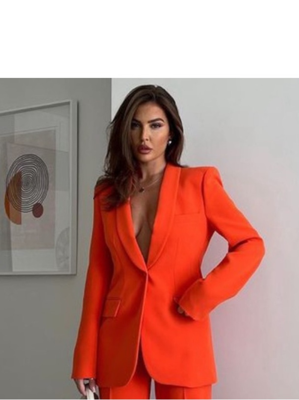 Zara Orange Tailored Blazer